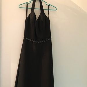 🍂3/50$!! EUC Classy Tea Length Alfred Angelo Halter Chiffon Formal Evening Gown